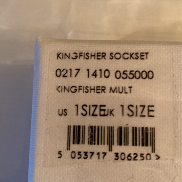 HOBBS London Kingfisher Bird Socks 2 Pair Navy Gray Blue Yellow NWT - Picture 4 of 4